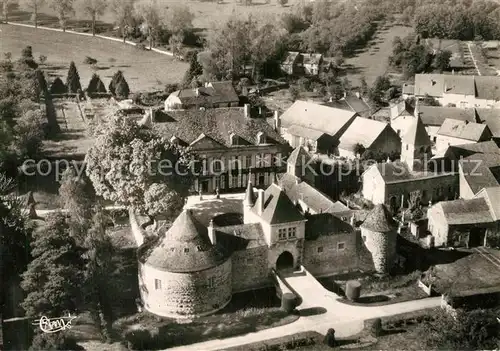 AK / Ansichtskarte Villegusien le Lac Hostellerie du Chateau de Prangey vue aerienne Villegusien le Lac