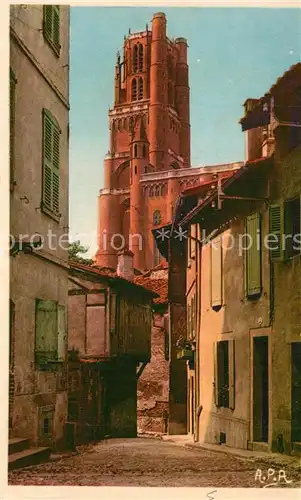 AK / Ansichtskarte Albi_Tarn Cathedrale Sainte Cecile Rue des Pretres Kuenstlerkarte Albi_Tarn