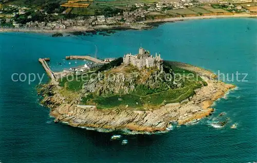 AK / Ansichtskarte Marazion_Cornwall St Michael s Mount aerial view Marazion Cornwall