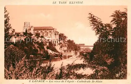 AK / Ansichtskarte Lavaur_Tarn Les rives de l Agout Cathedrale Saint Alain Lavaur Tarn