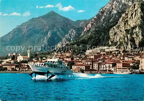 AK / Ansichtskarte Limone_sul_Garda Ansicht vom Gardasee aus Faehre Limone_sul_Garda