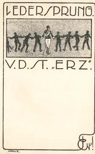 AK / Ansichtskarte Studentika Ledersprung  