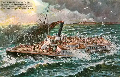 AK / Ansichtskarte Thiele_Arthur Dampfer Bodensee Blitz Donner  