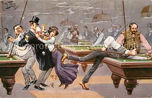 AK / Ansichtskarte Thiele_Arthur Billard  