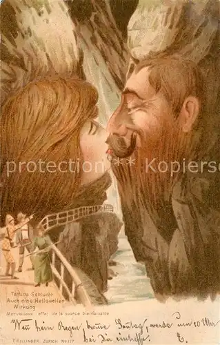 AK / Ansichtskarte Berggesichter Tamina Schlucht Kuss Litho 