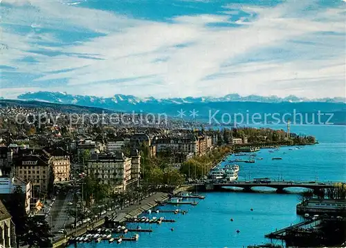 AK / Ansichtskarte Zuerich_ZH Panorama Blick gegen die Alpen Zuerich_ZH