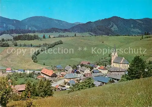 AK / Ansichtskarte Sankt_Oswald Moederbrugg Ortsansicht mit Kirche Landschaftspanorama Sankt Oswald Moederbrugg
