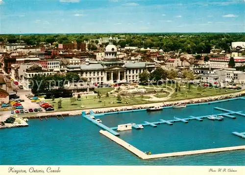 AK / Ansichtskarte Kingston_Ontario Centennial fountain and City Hall aerial view Kingston_Ontario