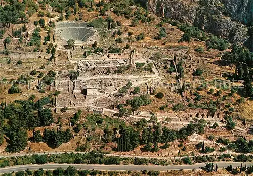 AK / Ansichtskarte Delfi_Delphi Sanctuary of Apollo Antike Staette Apollonheiligtum Fliegeraufnahme Delfi Delphi