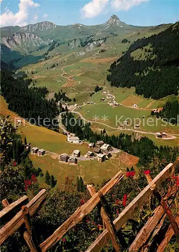 AK / Ansichtskarte Damuels_Vorarlberg Panorama Blick ins Tal mit Mittagspitze Bregenzerwaldgebirge Damuels Vorarlberg