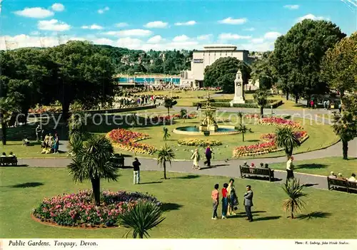 AK / Ansichtskarte Torquay_UK Public Gardens Monument Torquay_UK