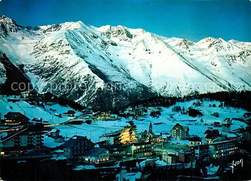 AK / Ansichtskarte Auron Vue generale de nuit au fond le Tenibres Alpes Francaises Auron