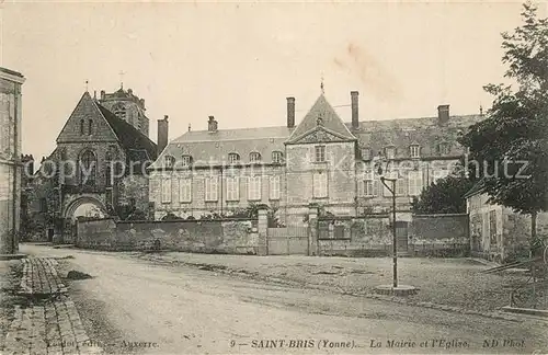 AK / Ansichtskarte Saint Bris le Vineux La Mairie et l Eglise Saint Bris le Vineux