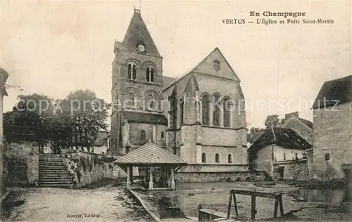 AK / Ansichtskarte Vertus Eglise et Puits Saint Martin Vertus