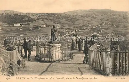 AK / Ansichtskarte Le_Puy_de_Dome La Plateforme du Mont Corneille statue de Monseigneur Merlbon Le_Puy_de_Dome