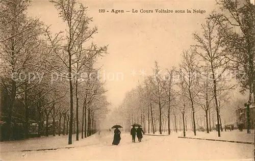 AK / Ansichtskarte Agen_Lot_et_Garonne Le Cours Voltaire sous la Neige Agen_Lot_et_Garonne