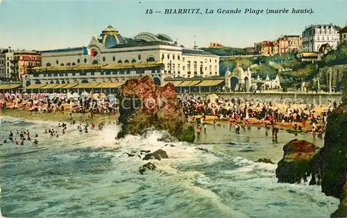 AK / Ansichtskarte Biarritz_Pyrenees_Atlantiques Grande Plage Biarritz_Pyrenees