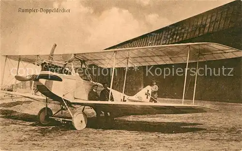 AK / Ansichtskarte Flugzeuge_WK1 Rumpler Doppeldecker  