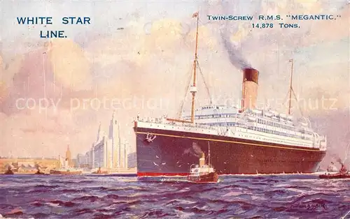 AK / Ansichtskarte Dampfer_Oceanliner RMS Megantic White Star Line 