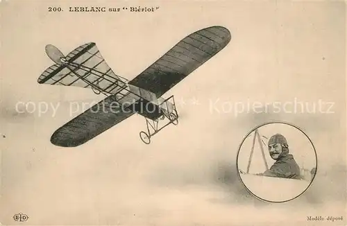 AK / Ansichtskarte Flugzeuge_Zivil Flugpionier Leblanc Bleriot  