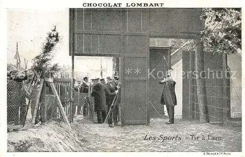 AK / Ansichtskarte Bogenschiessen Tir a l arc Chocolat Lombart Paris 