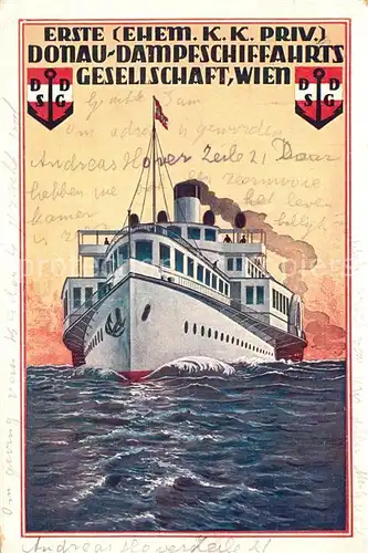 AK / Ansichtskarte Dampfer_Seitenrad Erste Donau Dampfschifffahrtsgesellschaft Wien  