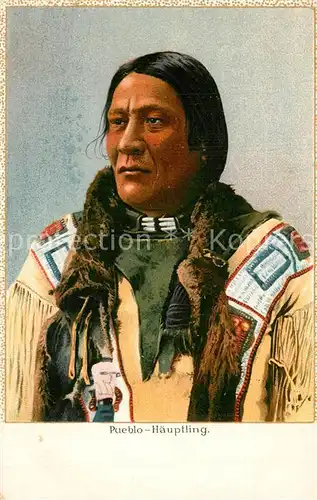 AK / Ansichtskarte Indianer_Native_American Pueblo H?uptling Litho 