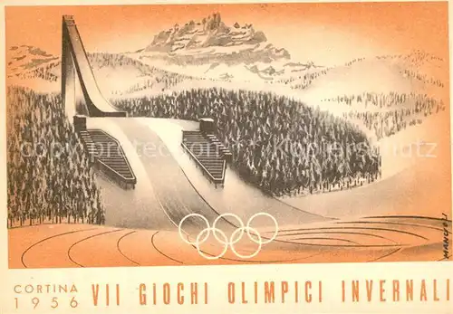 AK / Ansichtskarte Olympia Winterspiele Cortina Trampolino Italia  