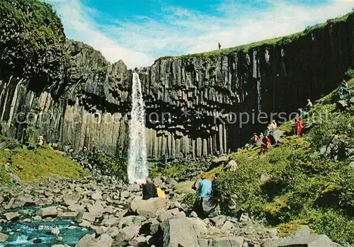 AK / Ansichtskarte Island Svartifoss Wasserfall Skaftafell Nationalpark Island