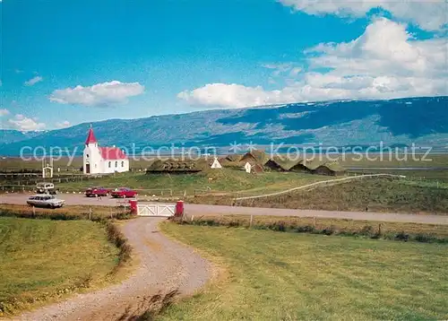 AK / Ansichtskarte Island Farm and church seen from the main road Island