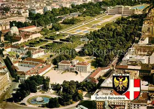 AK / Ansichtskarte Wien Belvedere Schloss des Prinzen Eugen von Savoyen Fliegeraufnahme Wien