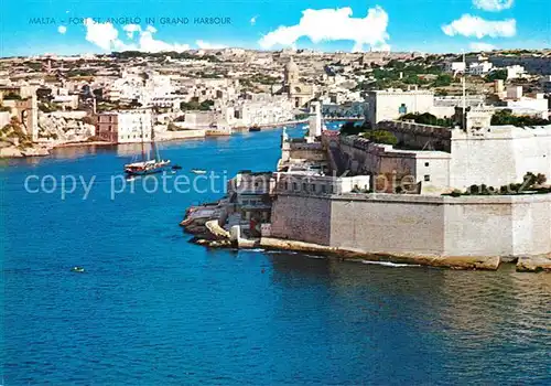 AK / Ansichtskarte Malta Port Sant Angelo Grand Harbour aerial view Malta