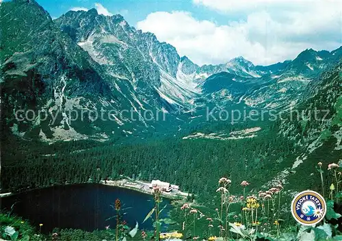AK / Ansichtskarte Vysoke_Tatry Landschaftspanorama Hohe Tatra Berghotel Bergsee Vysoke Tatry