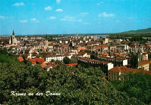 AK / Ansichtskarte Krems_Donau Panorama Blick vom Wachtberg auf das Stadtzentrum Krems Donau