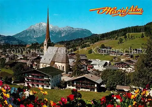AK / Ansichtskarte Maria_Alm_Steinernen_Meer Ortsmotiv mit Kirche Steinernes Meer Maria_Alm_Steinernen_Meer