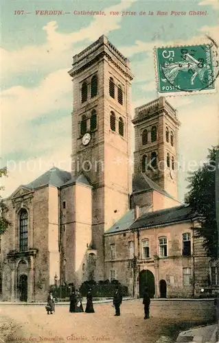 AK / Ansichtskarte Verdun_Meuse Cathedrale vue prise de la Rue Porte Chatel Verdun Meuse