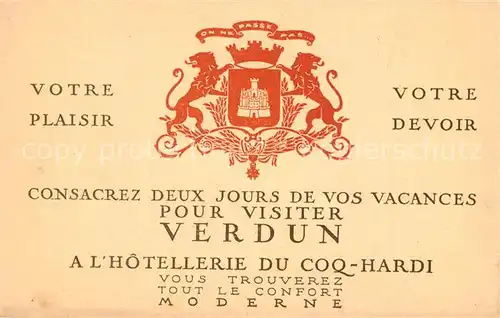 AK / Ansichtskarte Verdun_Meuse Hostellerie du Coq Hardi Verdun Meuse
