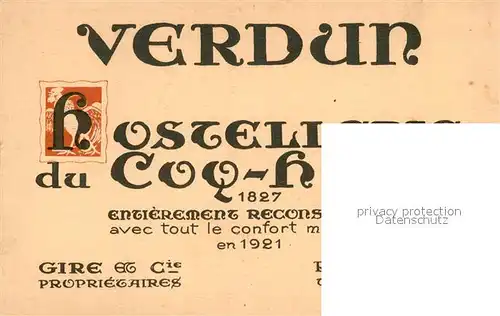 AK / Ansichtskarte Verdun_Meuse Hostellerie du Coq Hardi Verdun Meuse