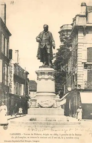 AK / Ansichtskarte Langres Statue de Diderot Langres