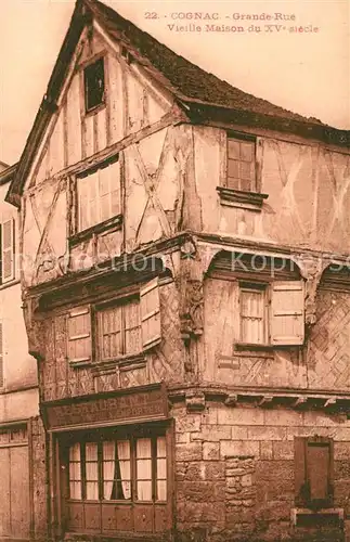 AK / Ansichtskarte Cognac Grande Rue Vieille Maison du XVe siecle Cognac