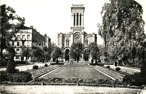 AK / Ansichtskarte Saint Etienne_Loire Les Jardins de la Place Jean Jaures et lEglise Saint Charles Saint Etienne Loire