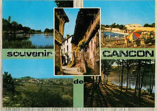 AK / Ansichtskarte Cancon Le Lac La Piscine Vieille rue Vue generale Cancon