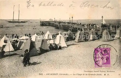 AK / Ansichtskarte Arcachon_Gironde Plage et Grande Jet Arcachon Gironde