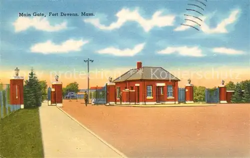 AK / Ansichtskarte Ayer_United States Main Gate Fort Devens  