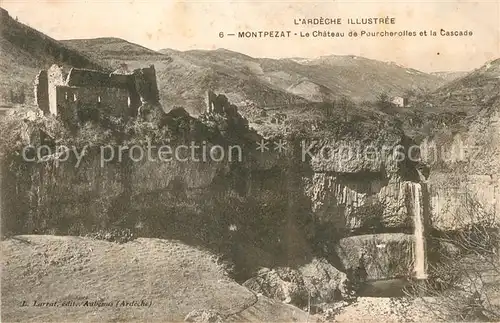 AK / Ansichtskarte Montpezat sous Bauzon Chateau de Pourcherolles Cascade Montpezat sous Bauzon