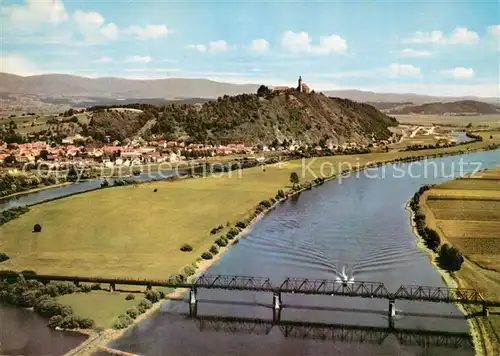 AK / Ansichtskarte Bogen_Niederbayern Panorama Donautal Wallfahrtskirche Bogenberg Bogen Niederbayern
