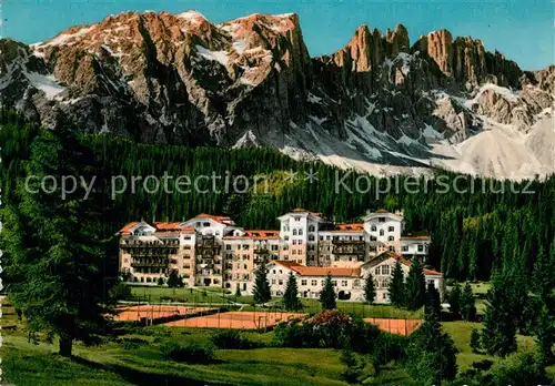 AK / Ansichtskarte Karersee_Suedtirol Grand Hotel Carezza verso il Latemar Dolomiti Karersee Suedtirol