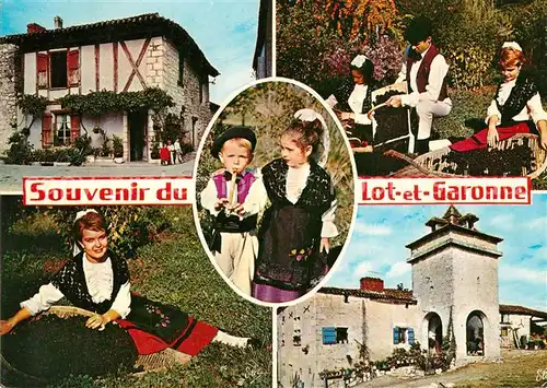 AK / Ansichtskarte Lot et Garonne_Departement La Maison Fleurie du Pujols ferme typique et la recolte des pruneaux 