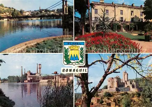 AK / Ansichtskarte Fumel Eglise et le Pont Suspendu Le chateau Les Usines Chateau de Bonaguil Fumel