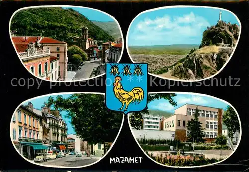 AK / Ansichtskarte Mazamet Centre Mondial du deainage Cours Rene Reille et Eglise St Sauveur Vue generale La Poste et le Jardin d Enfants Mazamet